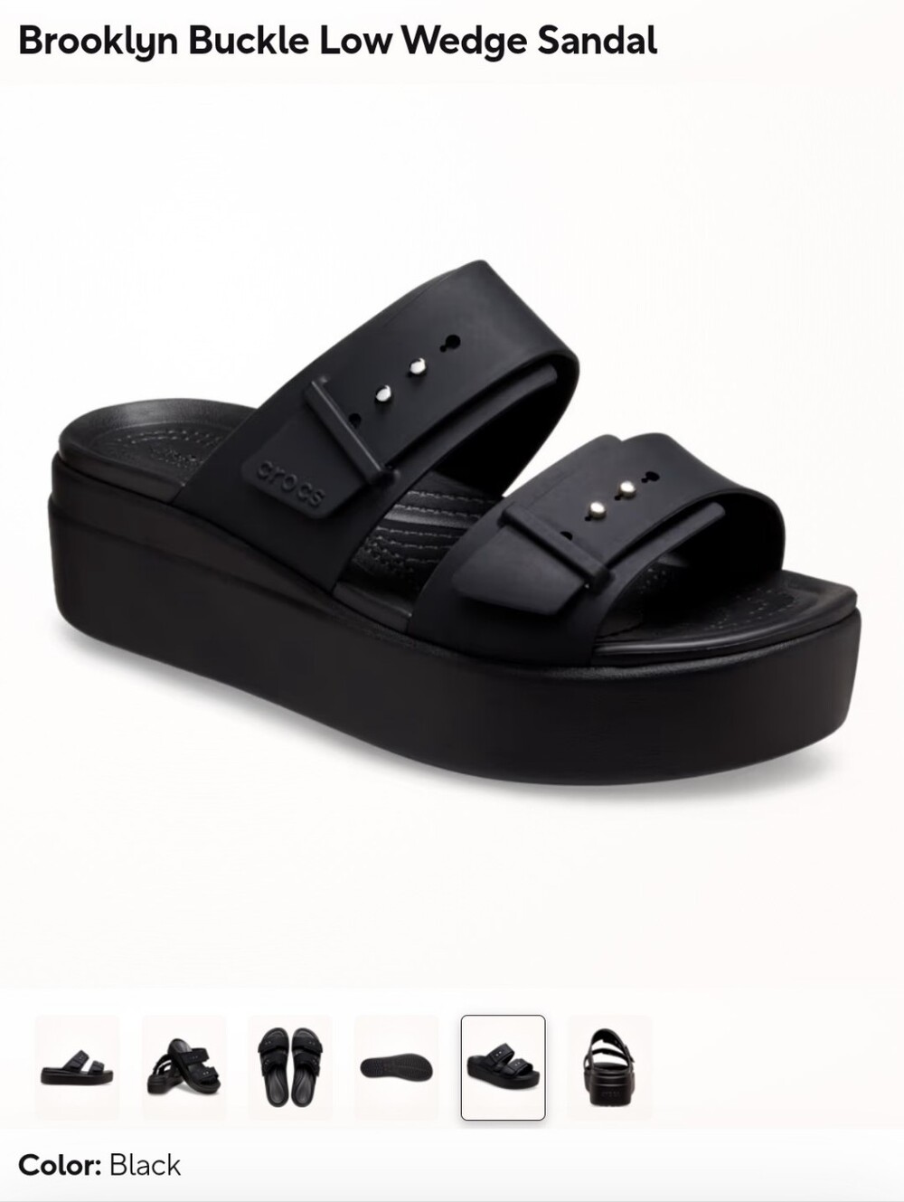 CROCS Brooklyn Buckle Low Wedge Sandal - Size 8 - Picture 11 of 11